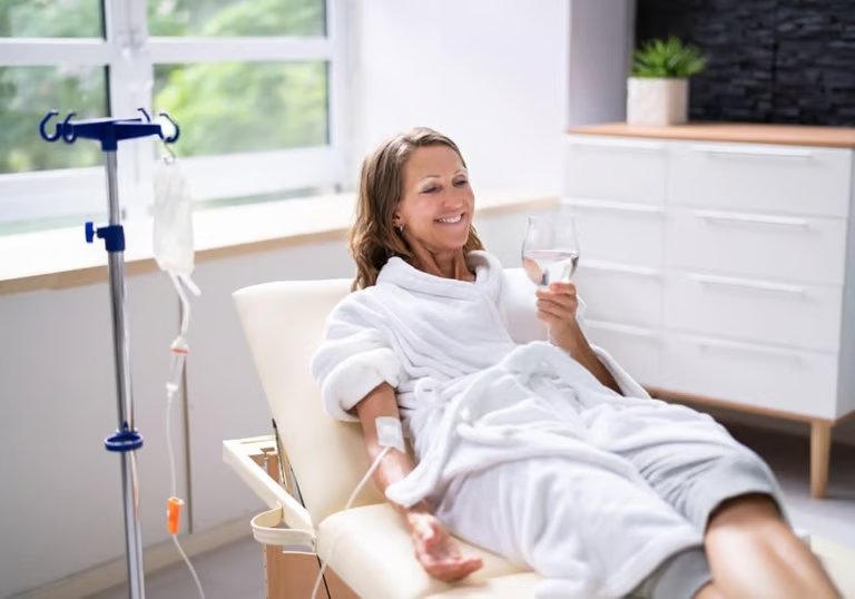IV therapy drip bag with vitamins